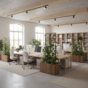 Architectural espalier planter with trellis for vertical greenery. Ideal as a green room divider for privacy, zoning and improved acoustics in offices, hotels and interiors.