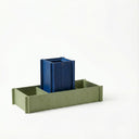 BloomTRAY Meadow Green with a Blue Planter